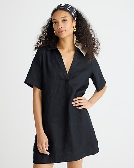 Bungalow popover dress in linen | J. Crew US