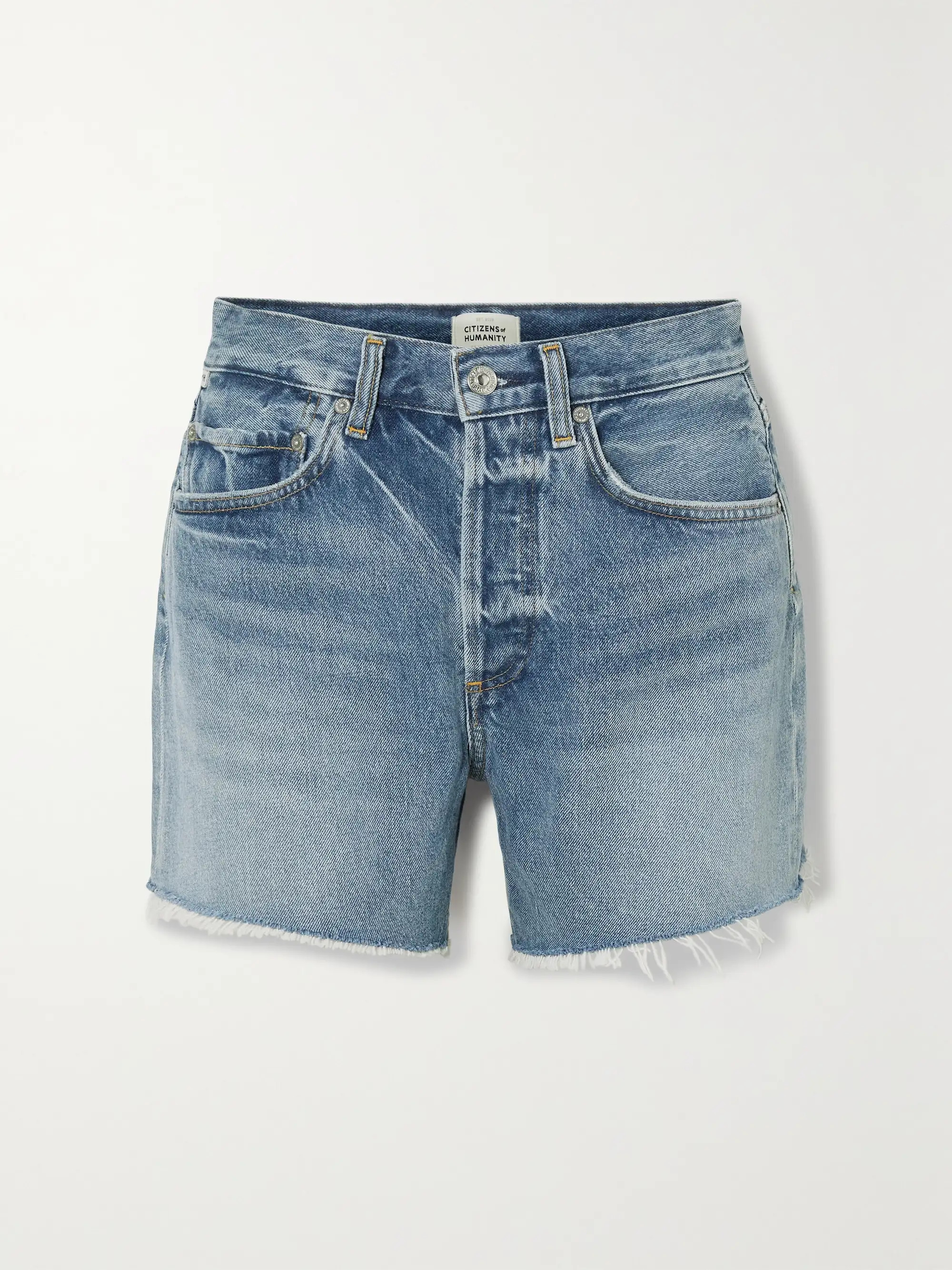 Annabelle distressed organic denim shorts | NET-A-PORTER (UK & EU)