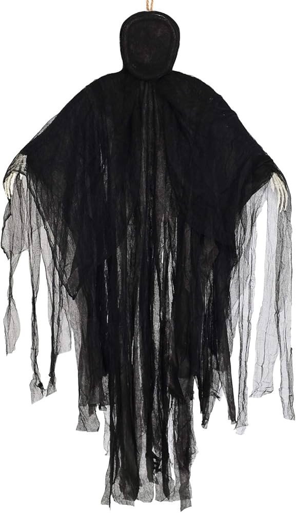 NEWBEA 5 Ft Halloween Hanging Grim Reaper, Creepy Faceless Ghost Large Life-Size Halloween Decor ... | Amazon (US)