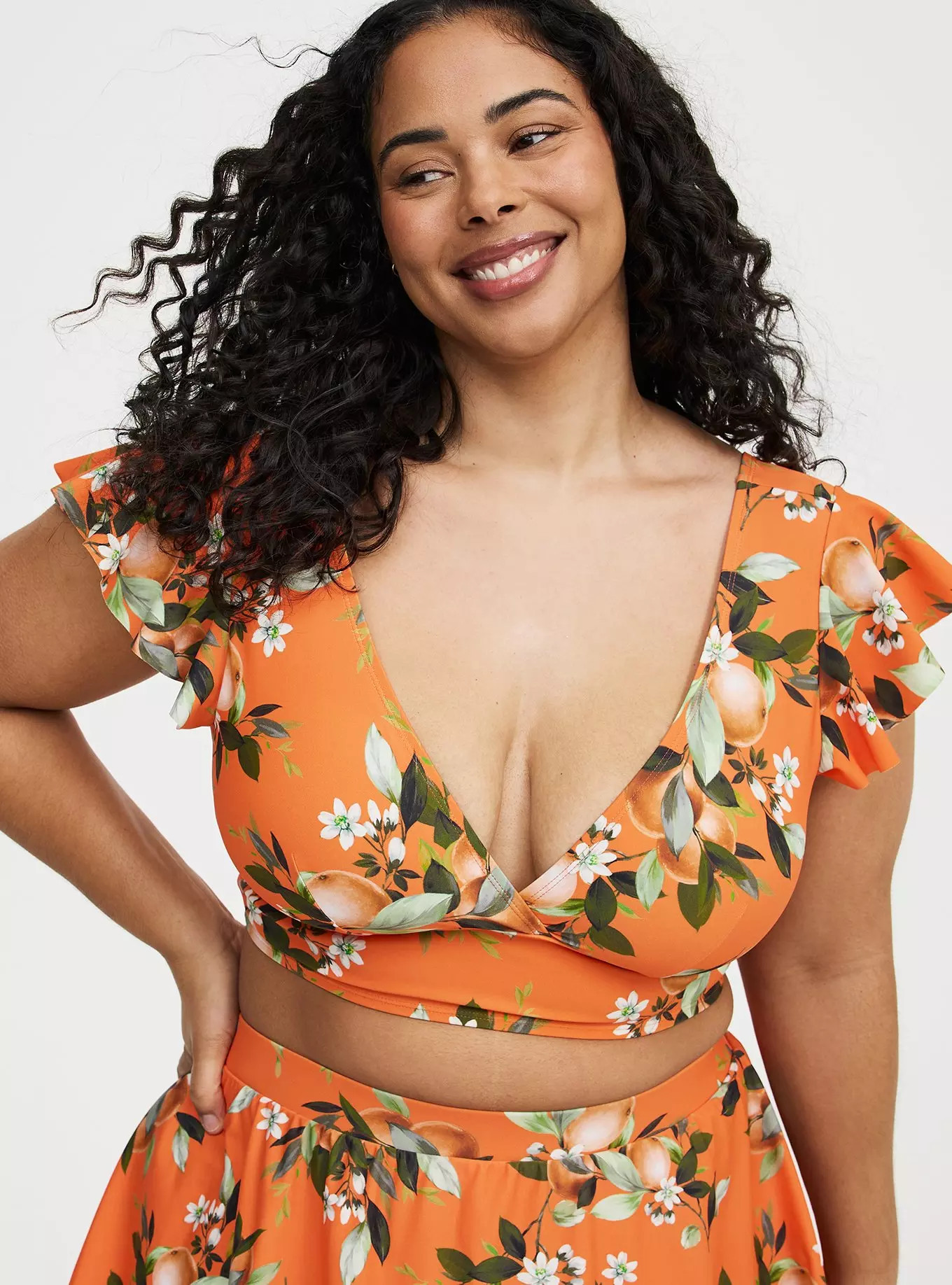 Retro Chic Wire-Free Ruffle Sleeve Bikini Top | Torrid (US & Canada)