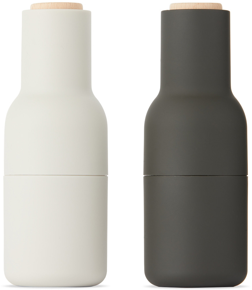 Audo Copenhagen Black & Off-White Beech Bottle Grinders | SSENSE