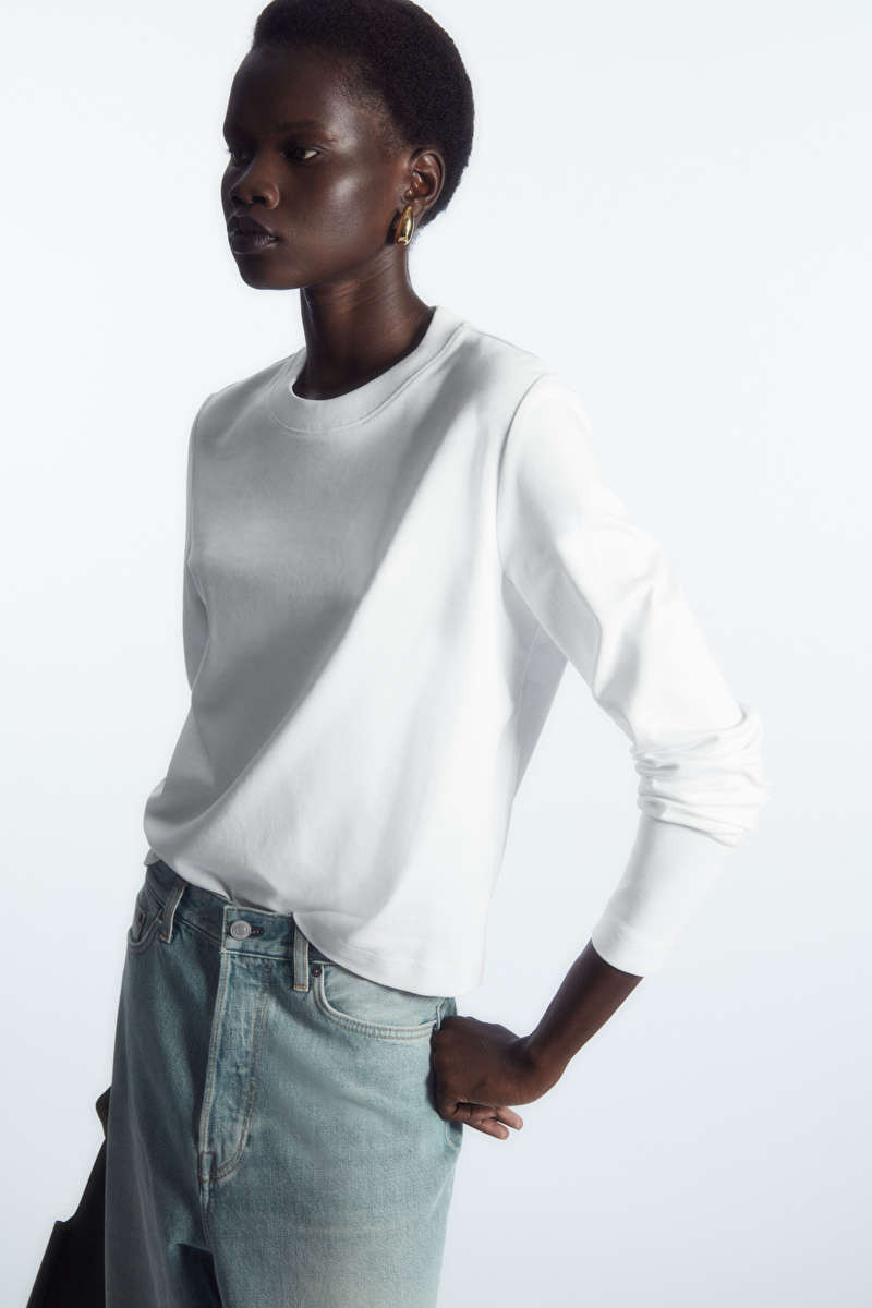 REGULAR-FIT HEAVYWEIGHT LONG-SLEEVED T-SHIRT | COS UK