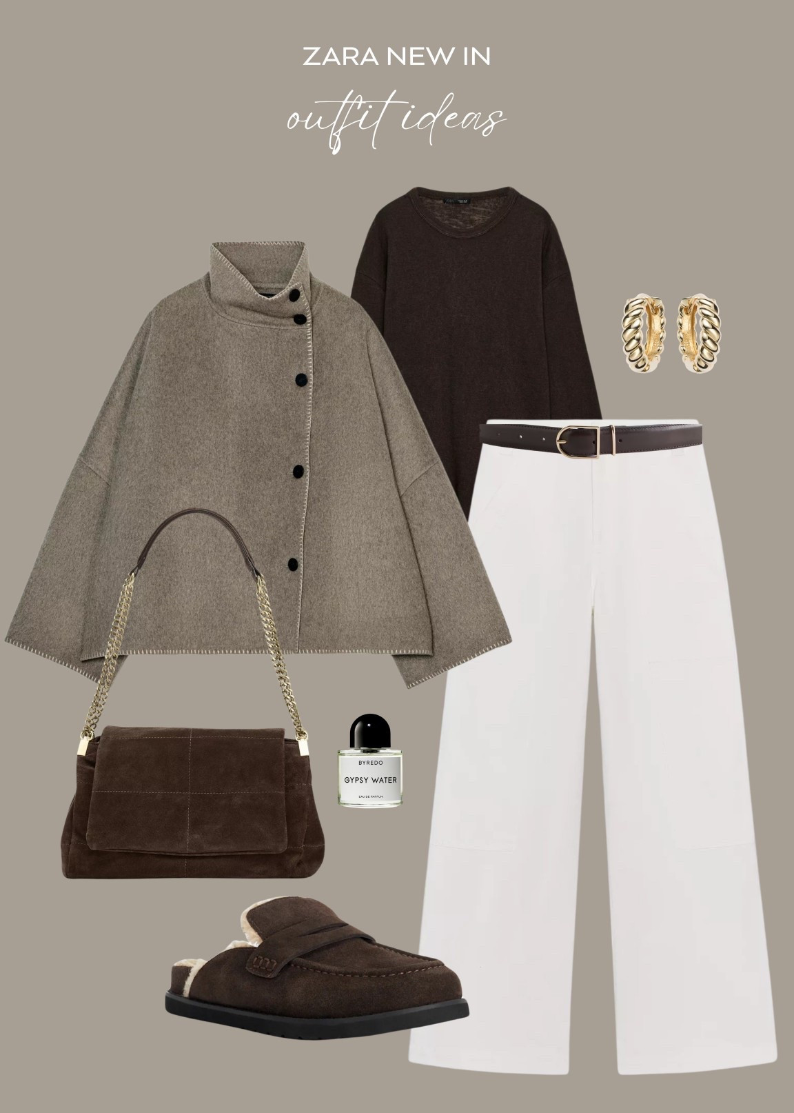 Zara new in outfit inspo 🫶

Neutral outfits / beige jacket / white jeans / brown top / suede bag / transitional outfits 

#LTKspring #LTKuk