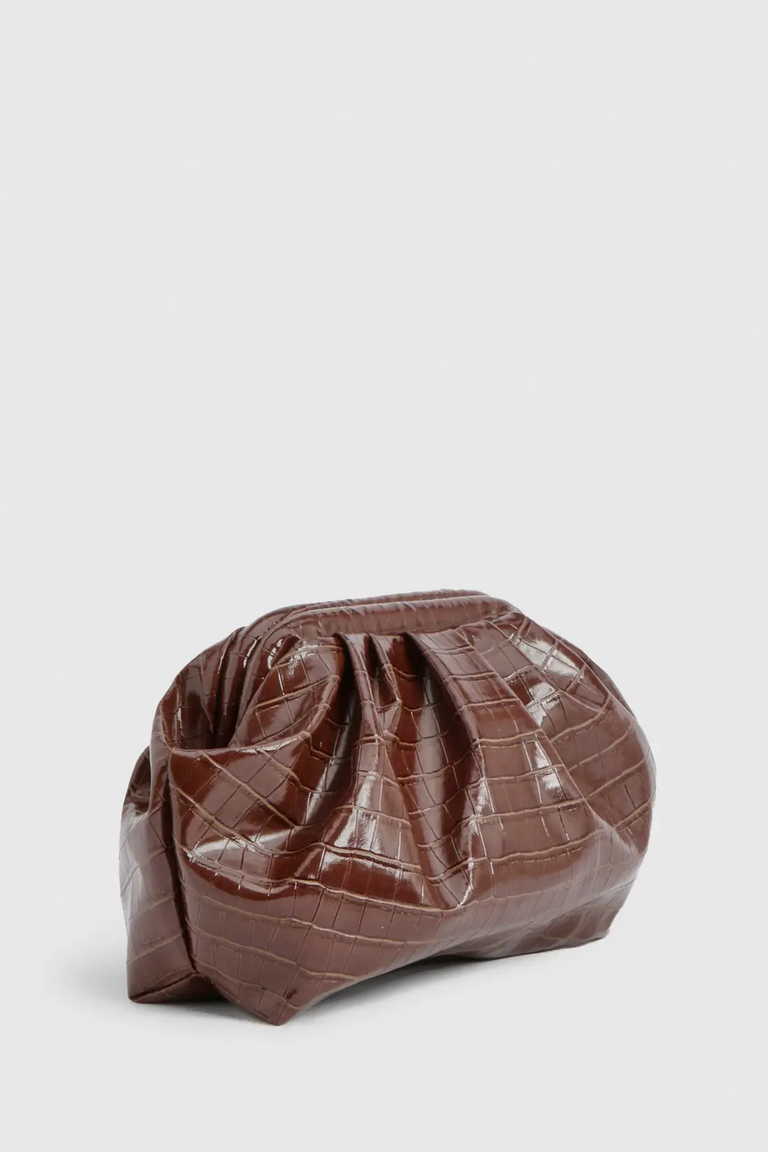 Croc Detail Slouchy Clutch Bag | boohoo (US & Canada)