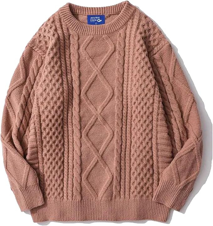Aelfric Eden Oversized Knit Sweater Solid Vintage Pullover Sweater Unisex Woven Crewneck Knitted ... | Amazon (US)