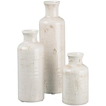 Sullivans Small White Vase Set (Ceramic), Rustic Home Decor, Distressed White, Set of 3 Vases (CM... | Amazon (US)