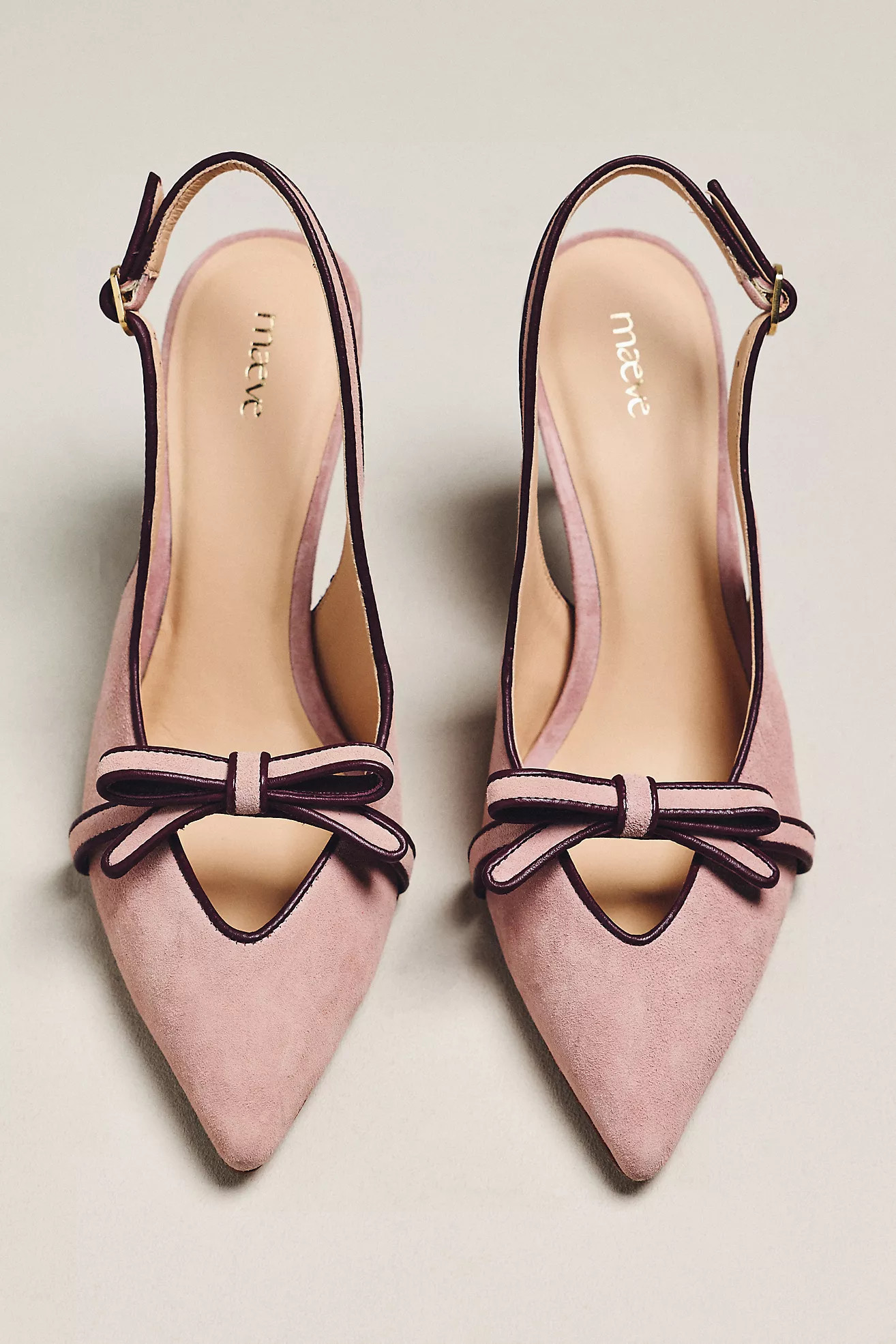 Maeve Bow Pointed-Toe Slingback Heels | Anthropologie (US)