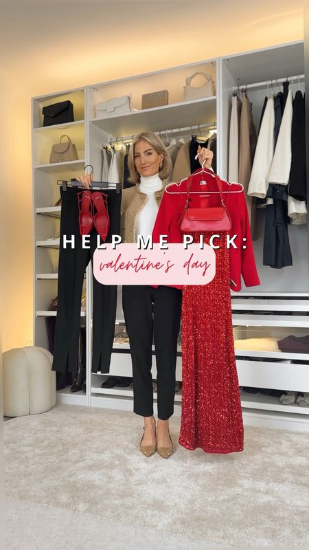 Help me pick an outfit for Valentines day! ❤️‍🔥 Selected two outfits one smart casual and one glam (zara dress, xs, 2609/110). Top of the first look: 4764/006 in s and blazer 2247/178 in s. Tried to link dupes as much as possible!

Read the size guide/size reviews to pick the right size.

Leave a 🖤 to favorite this post and come back later to shop

Valentine’s day outfit, wedding guest dress, date dress, date outfit, date night outfit, sequin dress, red top, red bag, red blazer

#LTKSeasonal #LTKeurope #LTKstyletip