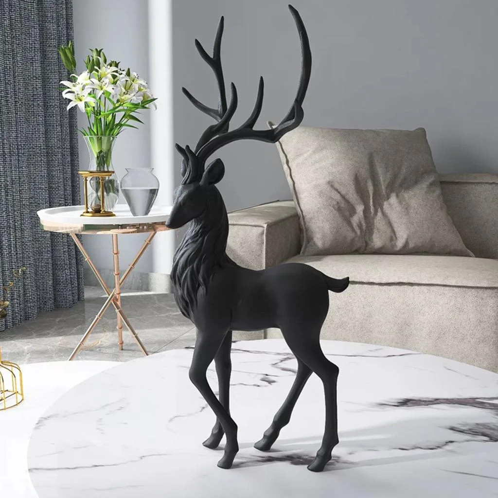 Resin Deer Decoration Nordic Tabletop Holiday Reindeer Ornaments Sculpture Statue Desk Living Roo... | Walmart (US)