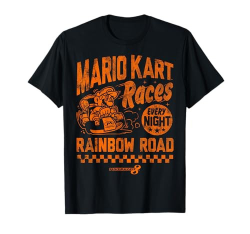 Nintendo Mario Kart Rainbow Road Vintage Graphic T-Shirt T-Shirt | Amazon (US)