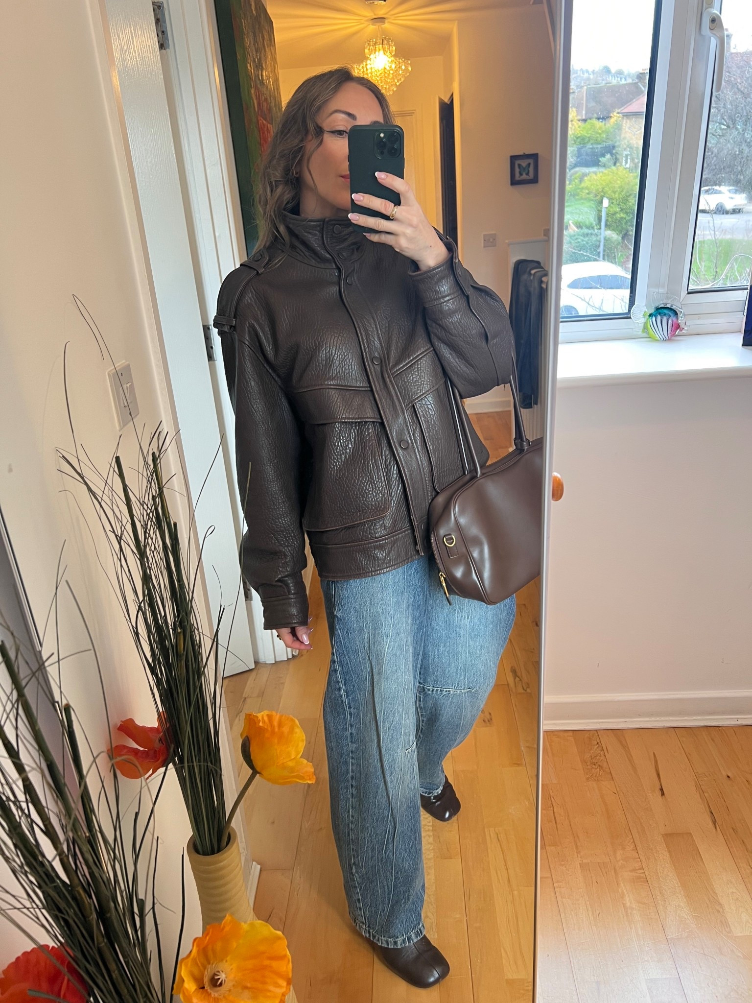 Leather and denim 

#LTKautumn #LTKuk #LTKjeans