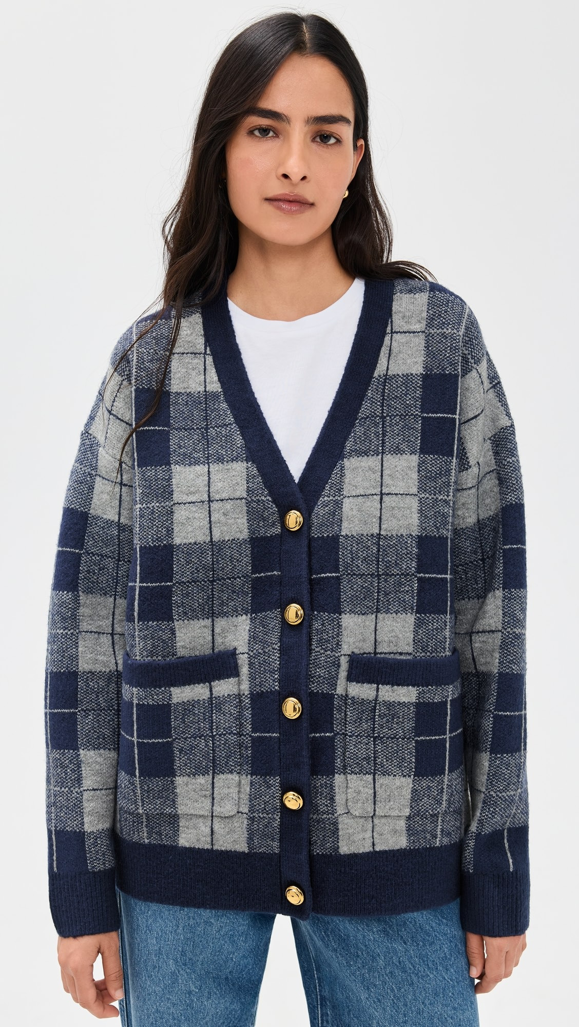 Check Cardigan | Shopbop