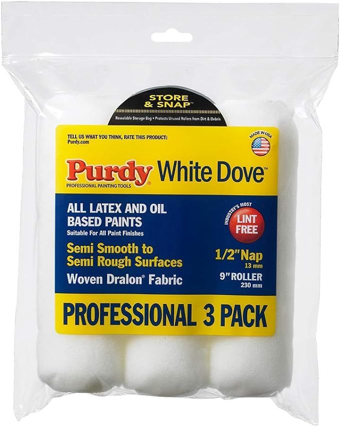 Purdy 140864000 White Dove Multi-Pack 1/2" nap-3-Pack Dump Bin, One Size, 3 Count | Amazon (US)