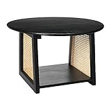 Amazon.com: Creative Co-Op Mango Wood with Woven Cane Transitional Living Room Accent Black Finis... | Amazon (US)