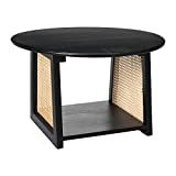 Amazon.com: Creative Co-Op Mango Wood with Woven Cane Transitional Living Room Accent Black Finis... | Amazon (US)