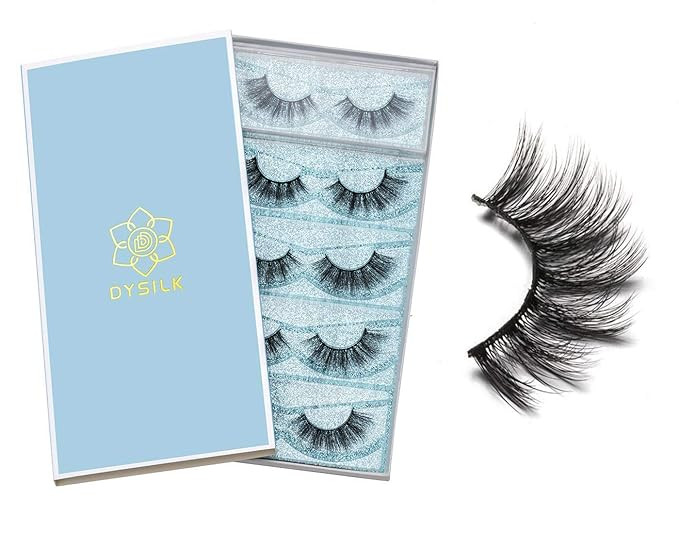 DYSILK 5 Pairs 6D lashes Faux Mink Eyelashes Fluffy Natural Look False Eyelashes Wispies Long Ext... | Amazon (US)