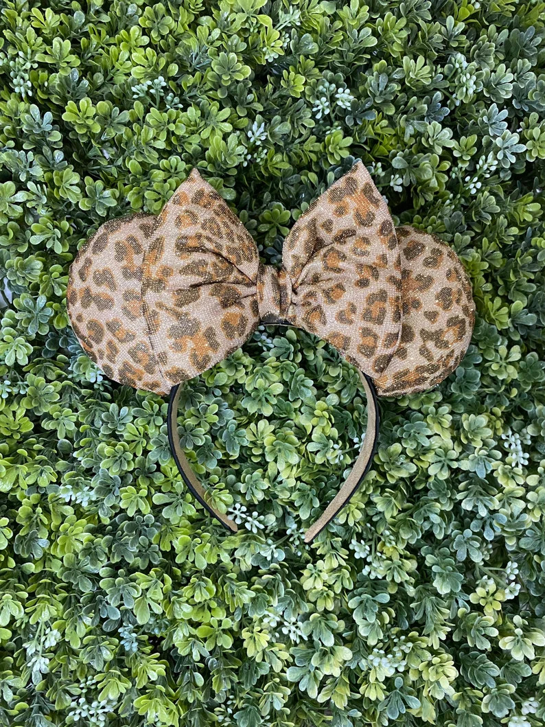 Sparkly Cheetah Print Ears Minnie Mouse Ears Disney - Etsy | Etsy (US)