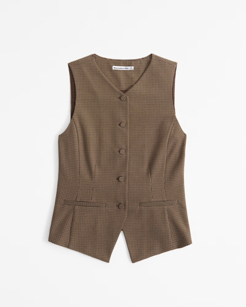 Women's High-Neck Tailored Vest | Women's Tops | Abercrombie.com | Abercrombie & Fitch (US)