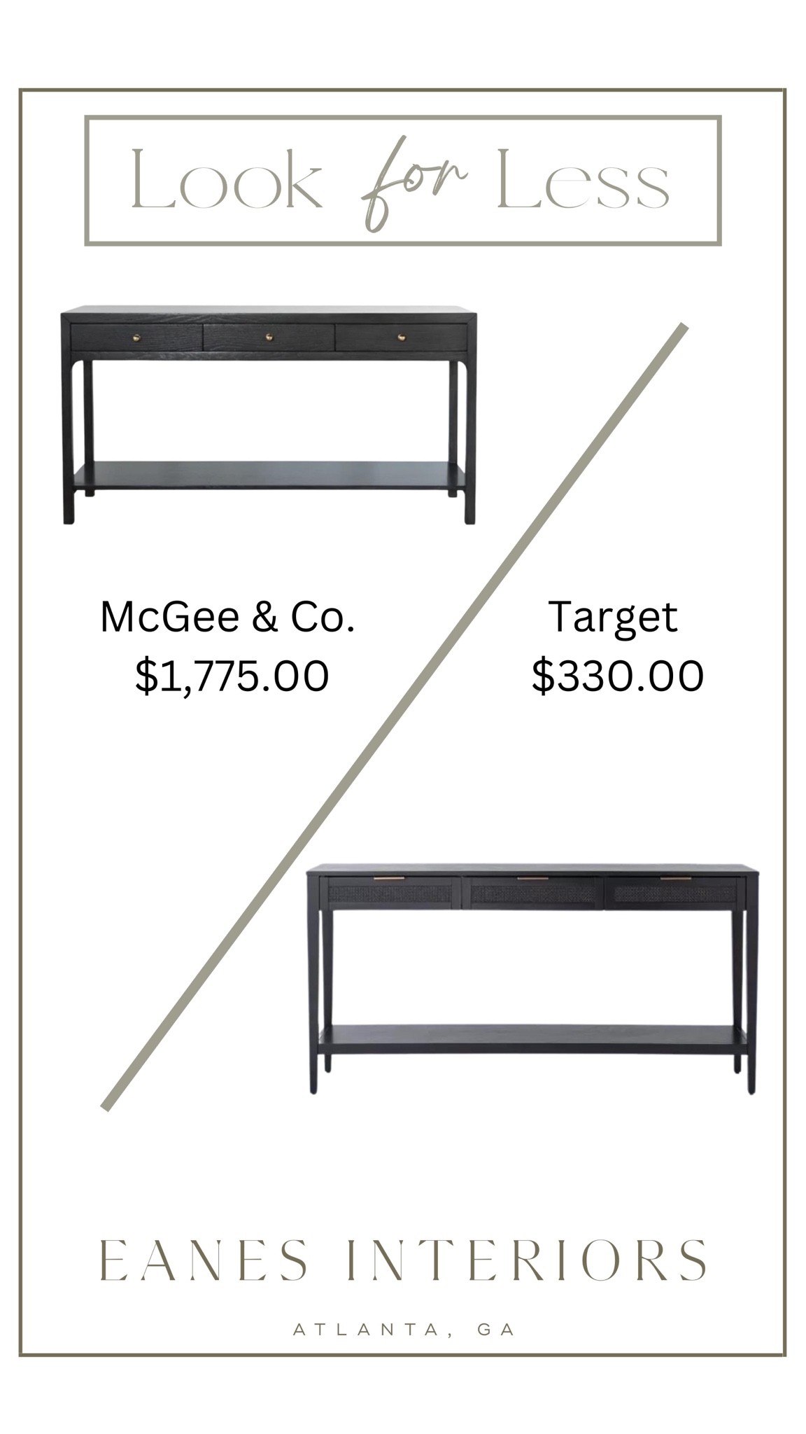 Which is your favorite? Budget always wins for me! 

#console #budgetconsole #lookforless


#LTKhome #LTKstyletip