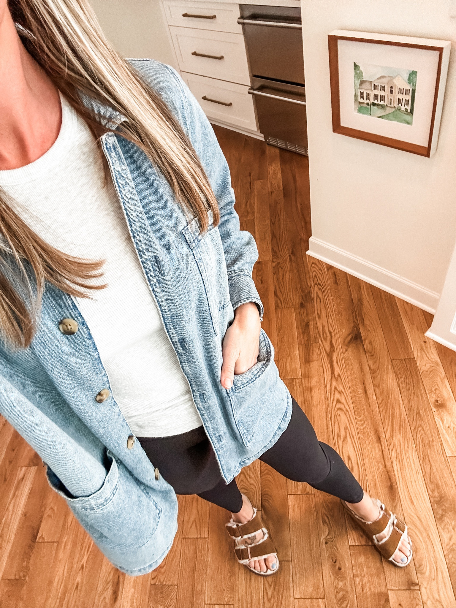 Perfect fall outfit 🍂🍁 cozy layers for a park run with the kids. Great deal on the treasure and bond denim chore jacket (linked) 

#LTKStyleTip #LTKActive #LTKSeasonal