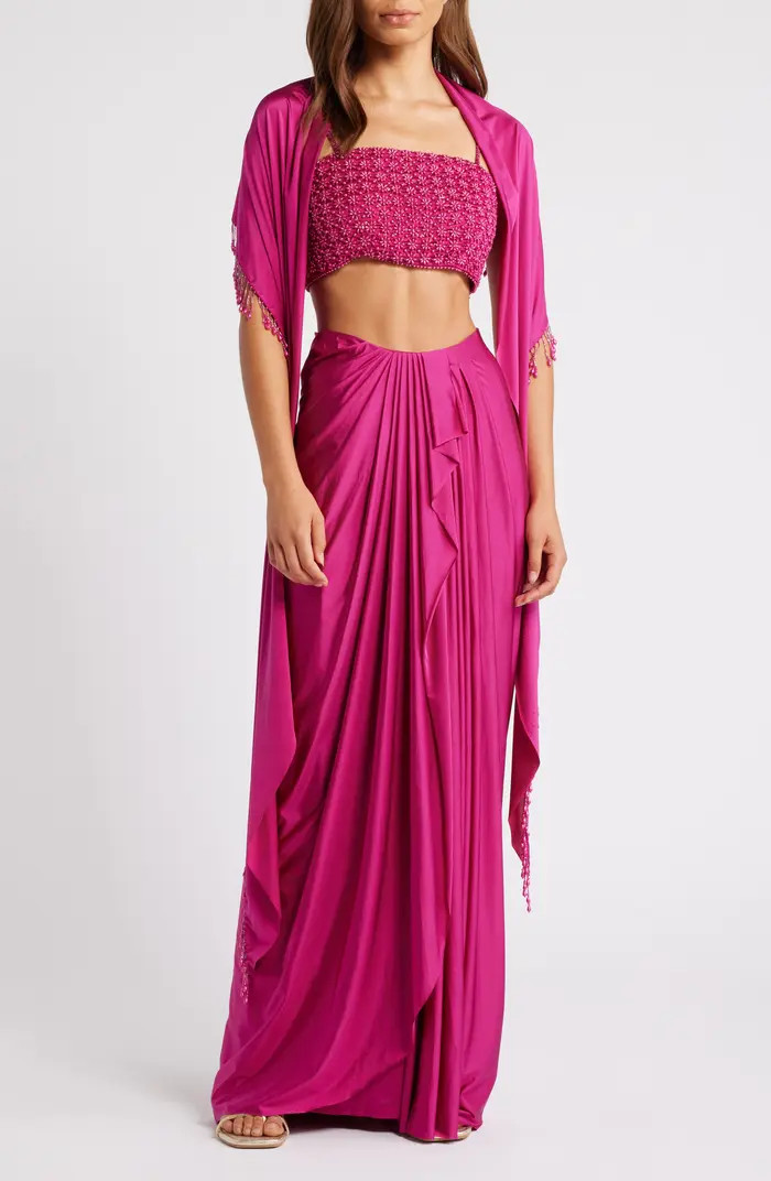 Pearl Beaded Lehenga Choli with Dupatta | Nordstrom