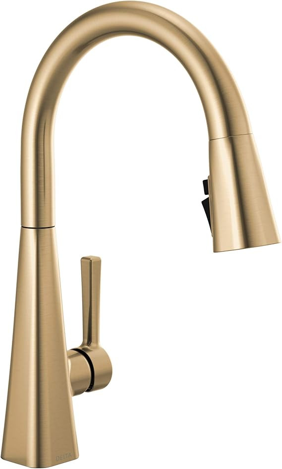 Delta Lenta Brushed Gold Kitchen Faucet with Pull Down Sprayer, Modern Brushed Gold Single Hole K... | Amazon (US)