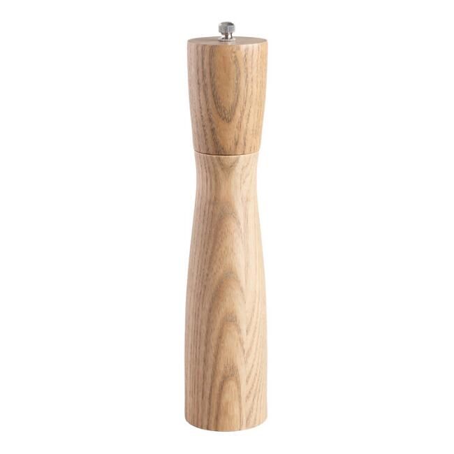 Gray Ash Wood Ceramic Salt or Pepper Grinder | World Market