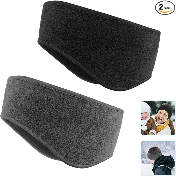 Ear Warmers Headband, Fleece Earmuffs Running Headband Winter Ear Covers Moisture Wicking Ski Spo... | Amazon (US)