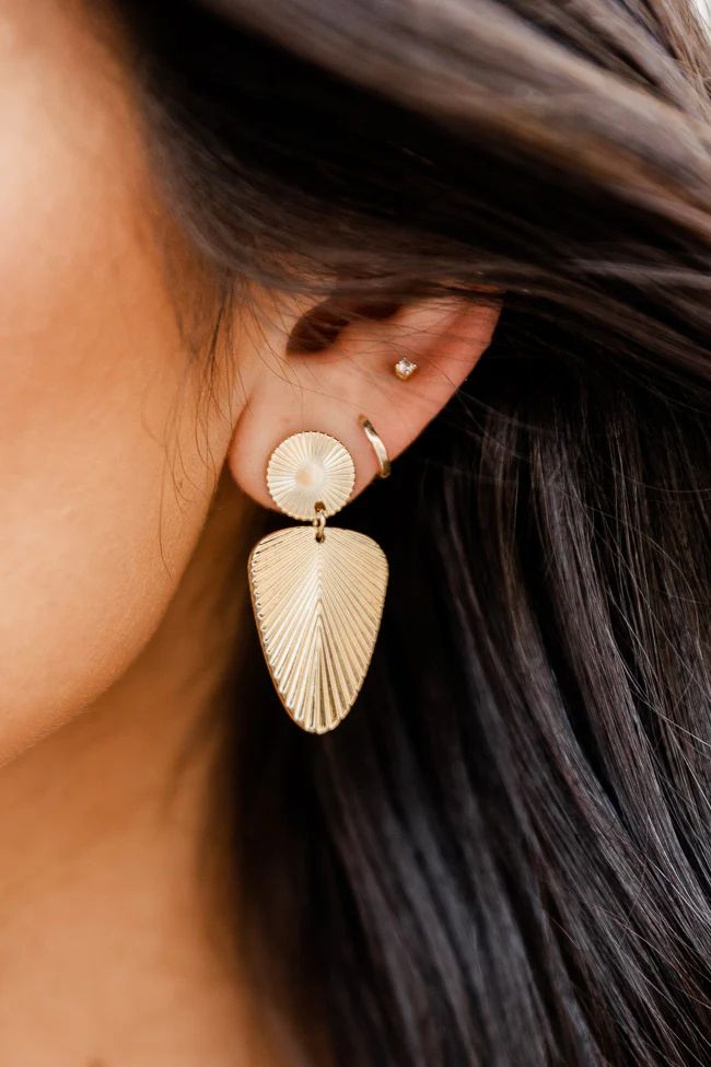 What's Your Point Gold Triangle Statement Earring | Pink Lily
