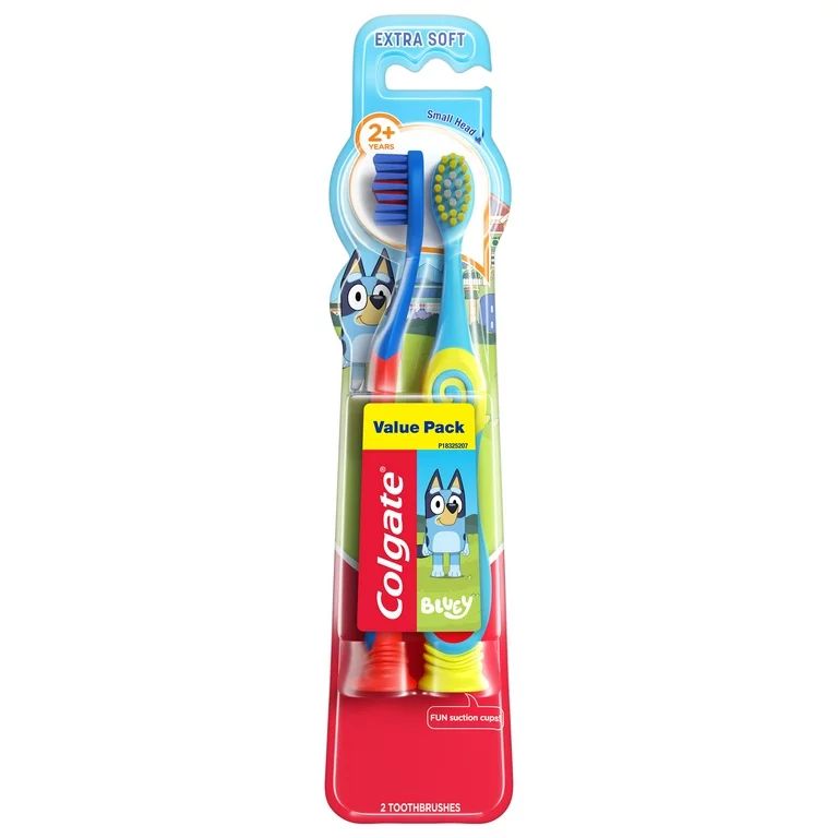 Colgate Kids Toothbrushes with Extra Soft Bristles and Suction Cup, Kids Toothbrush Pack, Bluey, ... | Walmart (US)