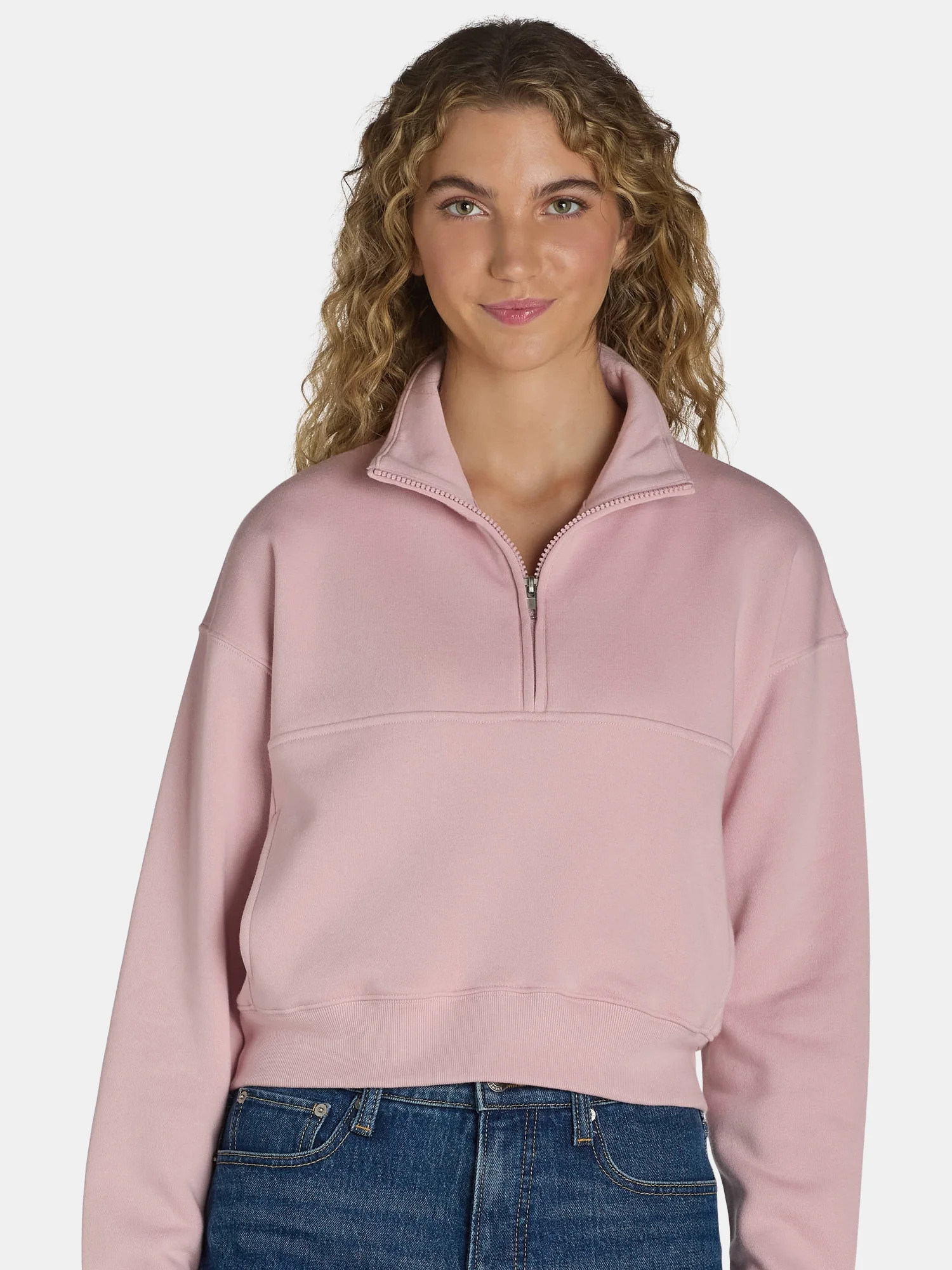 No Boundaries Zip Mocknk Pullover, Size XXS-XXL | Walmart (US)
