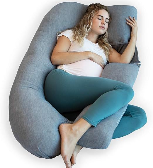 PharMeDoc Pregnancy Pillow, U-Shape Cooling Cover - Dark Grey with Detachable Side - Support for ... | Amazon (US)