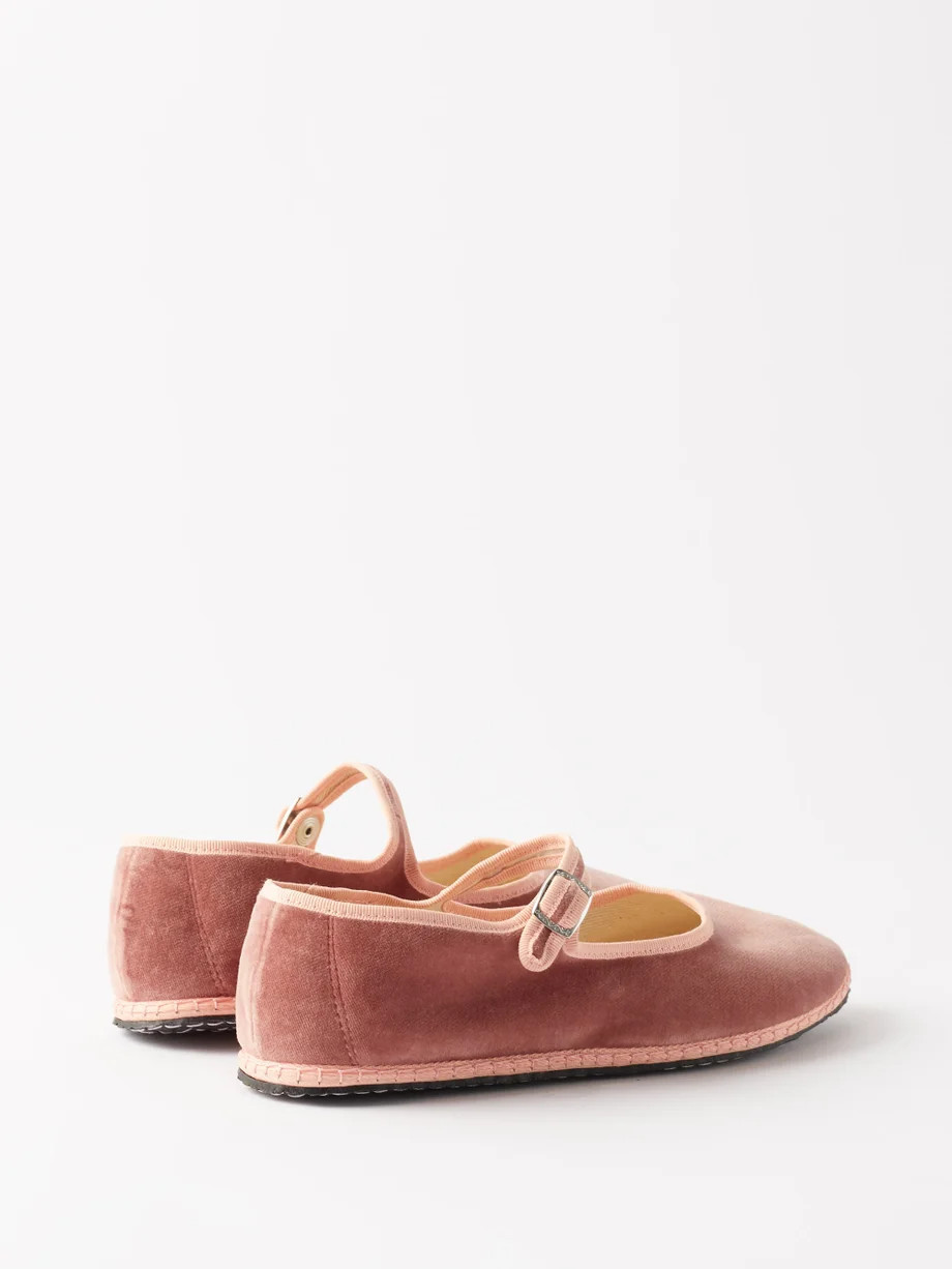 Whipstitched velvet Mary Jane flats | Vibi Venezia | Matches (US)