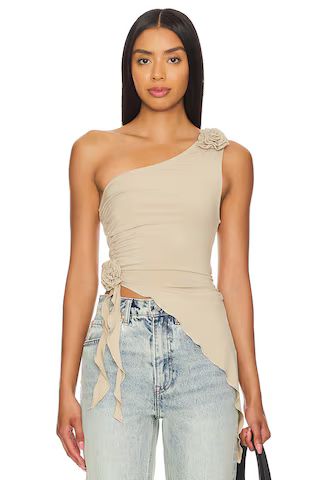 WeWoreWhat Aysmmetrical Rose Top in Safari from Revolve.com | Revolve Clothing (Global)