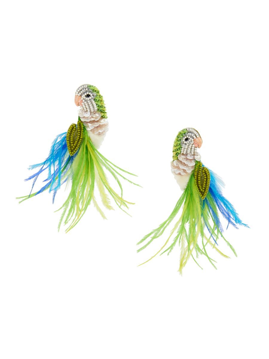 Mignonne Gavigan 14K-Gold-Plated &amp; Mixed-Media Monk Parakeet Earrings | Saks Fifth Avenue