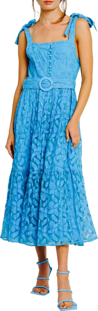 Rachel Embroidered Belted Dress | Nordstrom