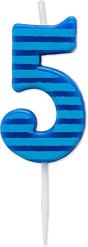 Papyrus Number 5 Birthday Candle, Blue Stripes (1-Count) | Amazon (US)