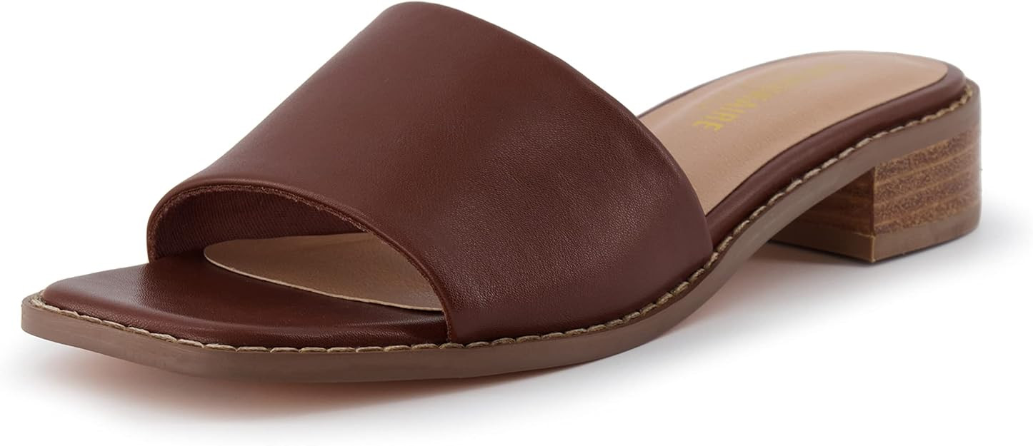 CUSHIONAIRE Women's Sage low block heel slide sandal +Memory Foam and Wide Widths Available | Amazon (US)