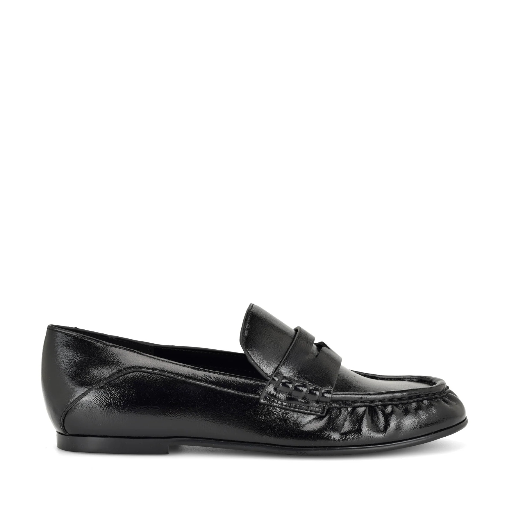 Women's Rasco Ruched Loafers - Black Crinkle Patent | Nine West | Nine West (US)
