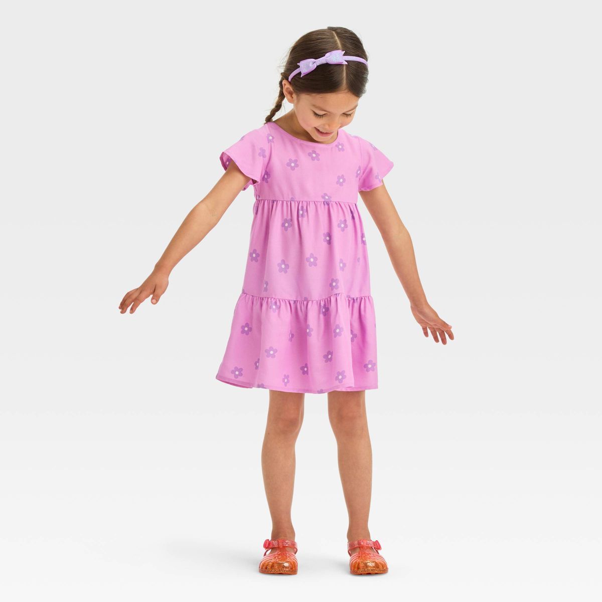 Toddler Girls' Floral Dress - Cat & Jack™ Lavender | Target