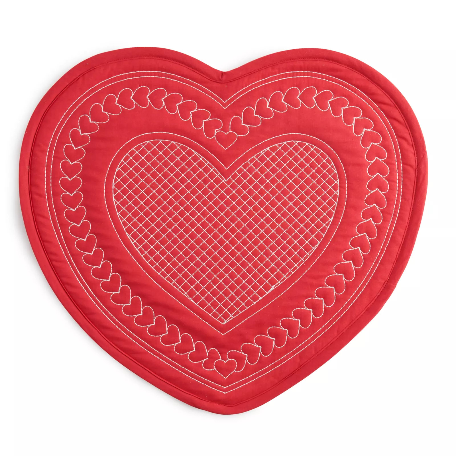 Celebrate Valentine's Day Together Quilted Heart Placemat, White, Fits All | Kohl's