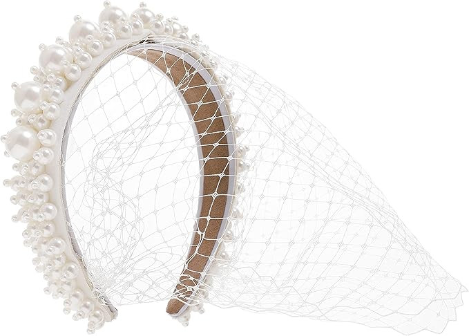 BABEYOND 1920s Flapper Fascinator Mesh Veil Headband Bridal Wedding Tea Party Fascinator Veil for Wo | Amazon (US)