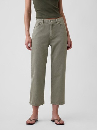 Low Slung Relaxed Straight Crop Jeans | Gap Factory