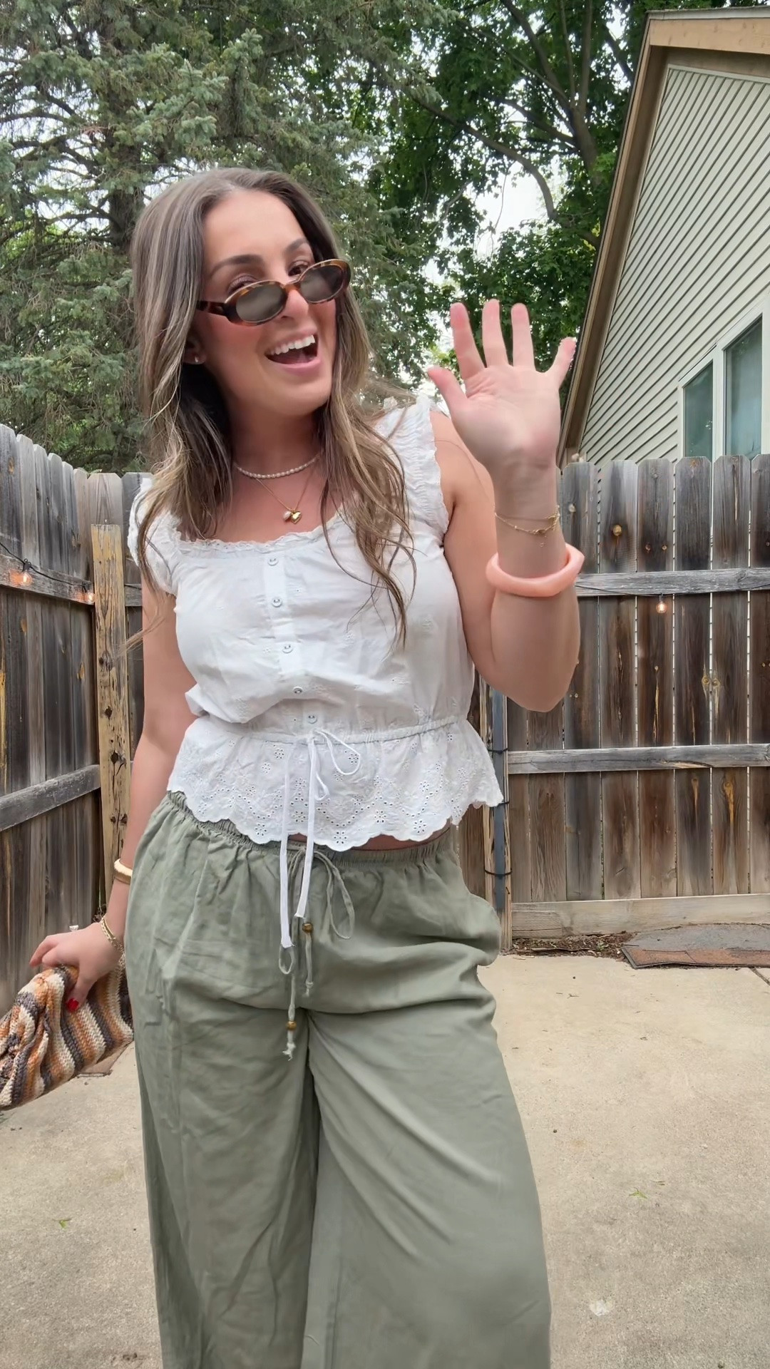 Size M in both the top & pants! 

OOTD 
Summer fashion
Summer outfit inspo
Easy summer style 
Summer fit 
Target fashion