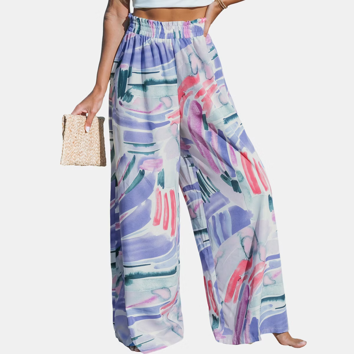 Women's Abstract Print Paperbag Pants -Cupshe | Target