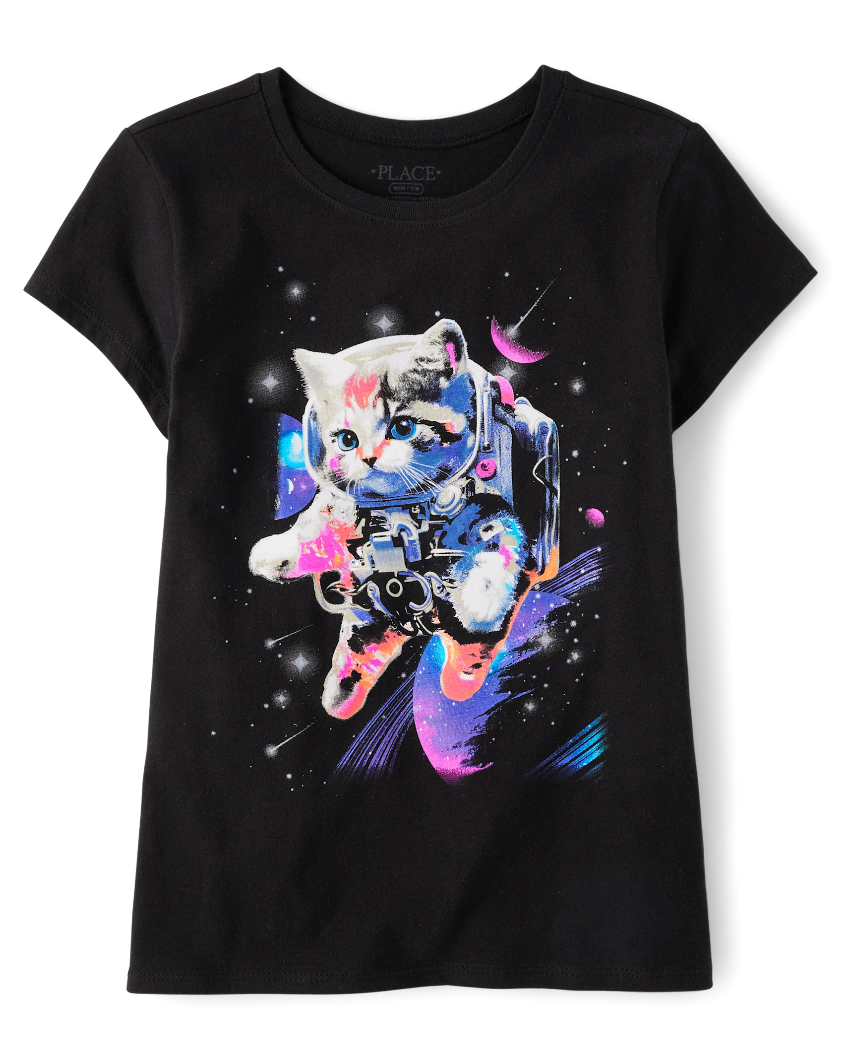 Girls Cat Astronaut Graphic Tee - black | The Children's Place