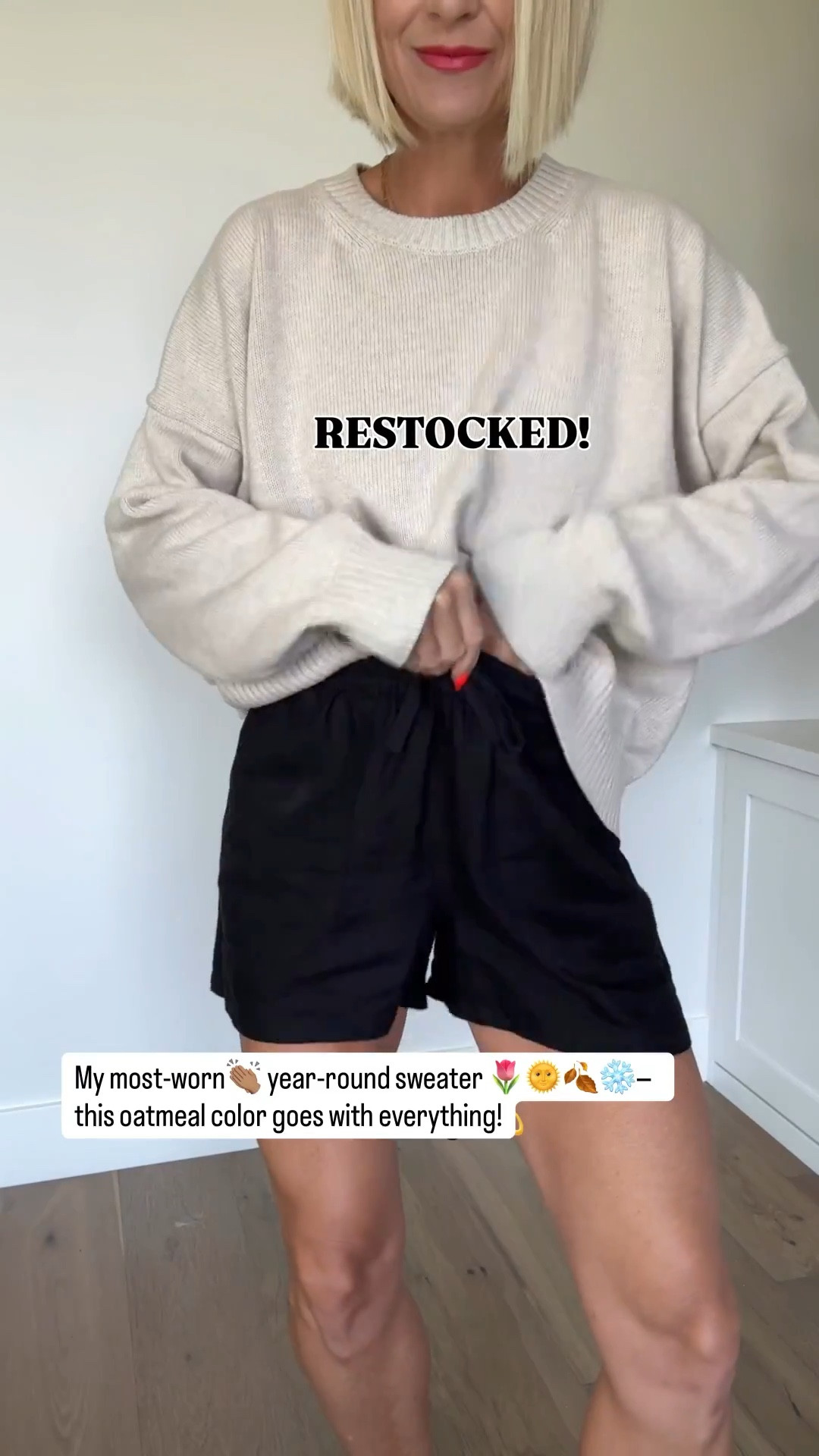 THIS @Quince sweater restocked! 
My most worn year-round piece (besides my jeans!) just restocked after being sold out for months — and it’s already moving again, with the black selling out in several sizes. I love this neutral oatmeal color because it wears well with just about anything.

#LTKmomlife #LTKgrwm #LTKOver40