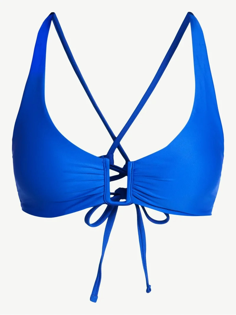Time and Tru Women's and Women's Plus Size Square Wire Bikini Top, Sizes XS-3X - Walmart.com | Walmart (US)