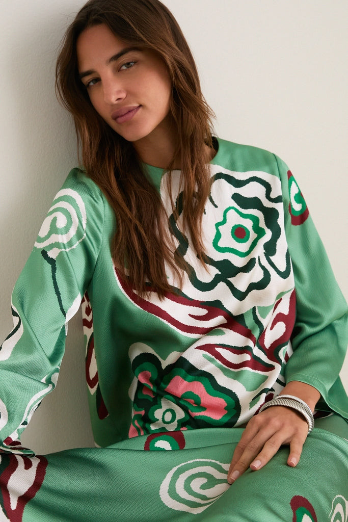 Fauvist Floral Hammered Satin Jamie Dress | Tuckernuck (US)