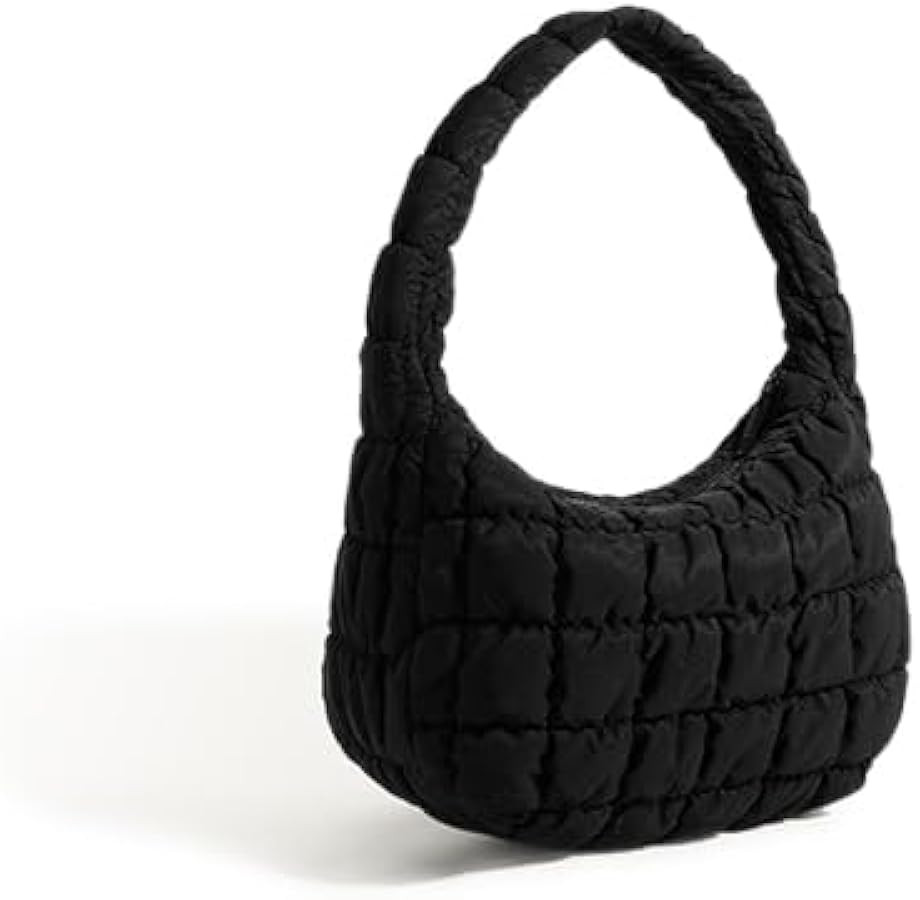 Puffer Underarm Handbag For Women, Small Cute Designer Hobo Bag, Quilted Padding Bags, Soft Nylon... | Amazon (US)
